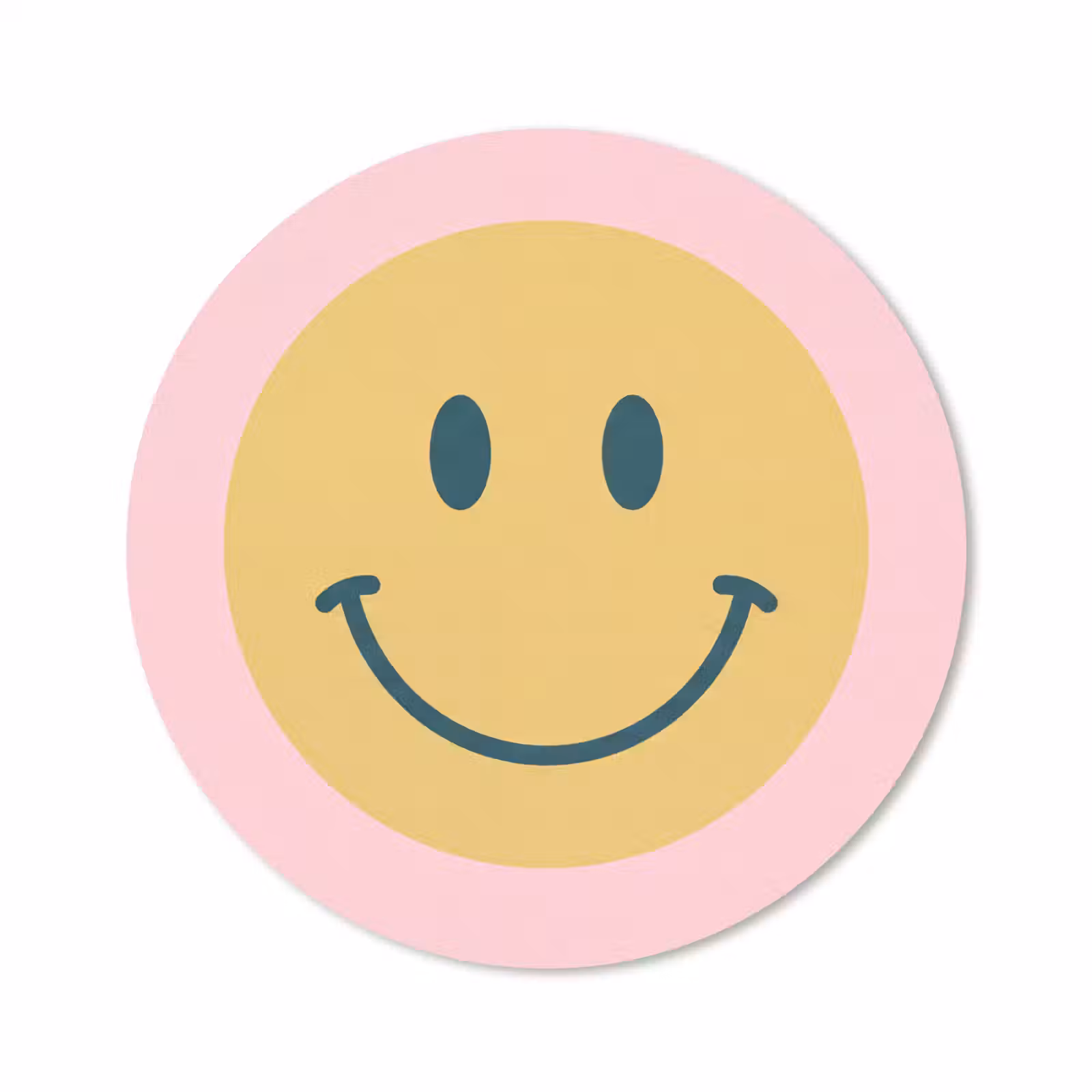 Muismat - Smiley - Geel - Roze - Symbool - Minimalistisch — 1