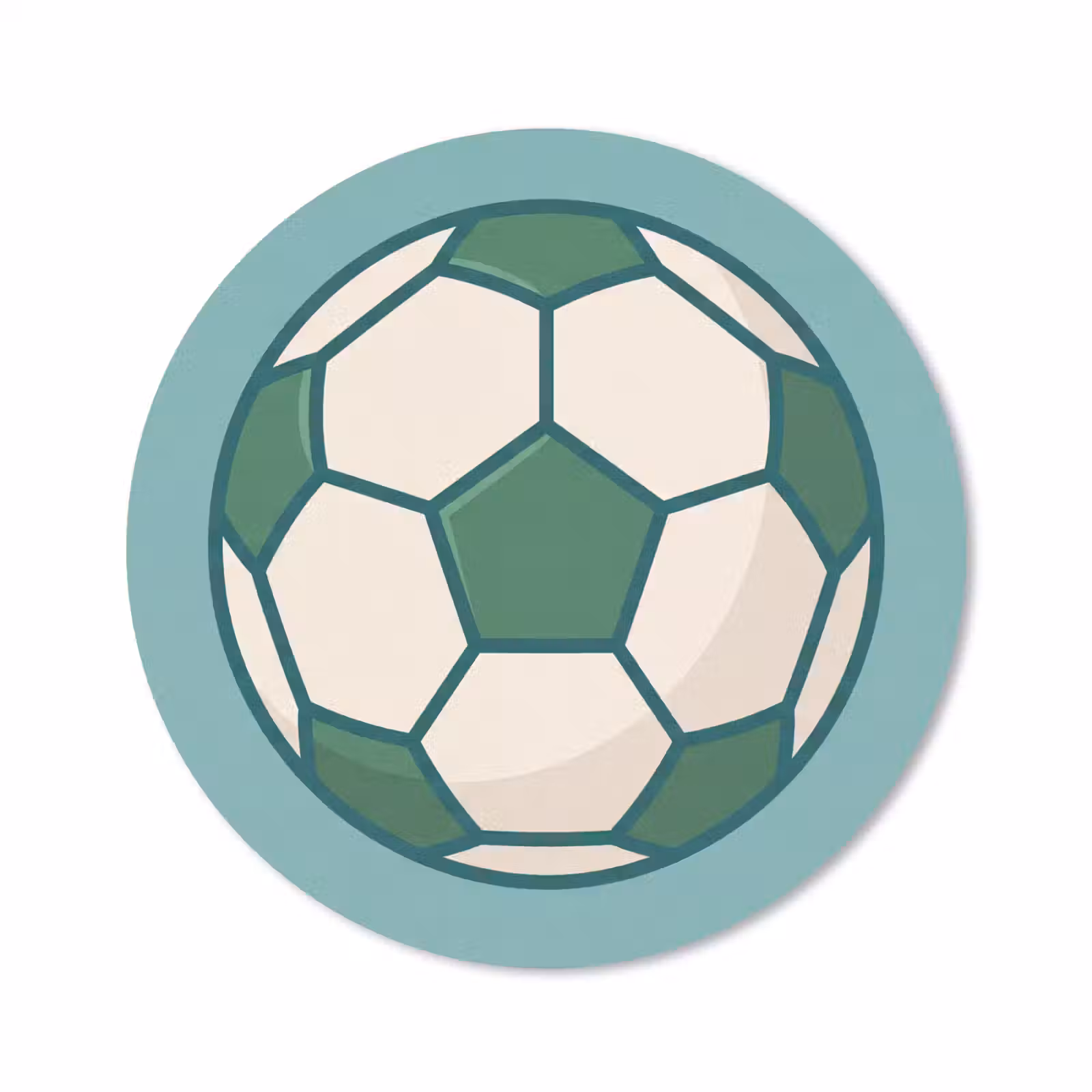 Muismat - Voetbal - Geometrisch - Sport - Illustratie - Blauwgroen — 1