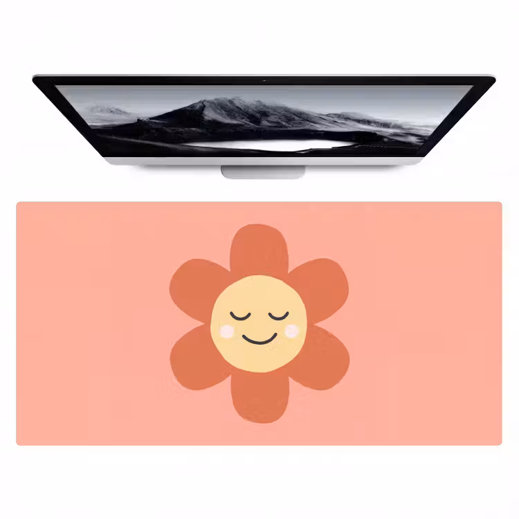 Bureau onderlegger - Bloemen - Tekenfilm - Kind - Roze — 1