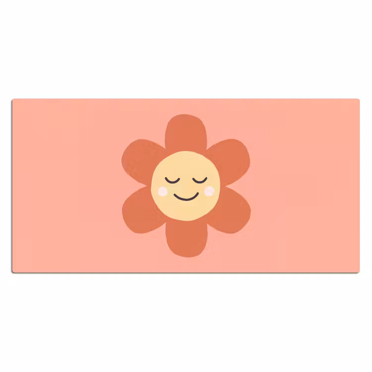 Bureau onderlegger - Bloemen - Tekenfilm - Kind - Roze — 2