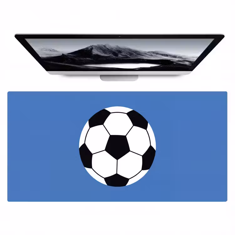 Bureau onderlegger - Voetbal - Zwart-wit - Sport - Illustratie - Blauw — 1
