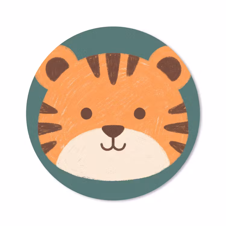 Muismat - Dieren - Kop - Oranje - Illustratie - Modern — 1