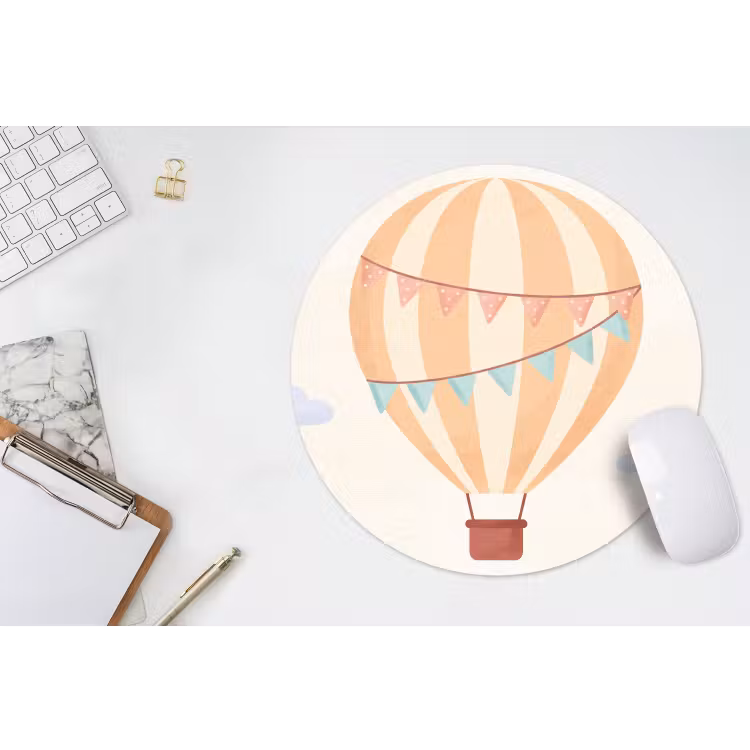 Muismat - Luchtballon - Wolken - Illustratie - Zacht - Kinderkamer — 2