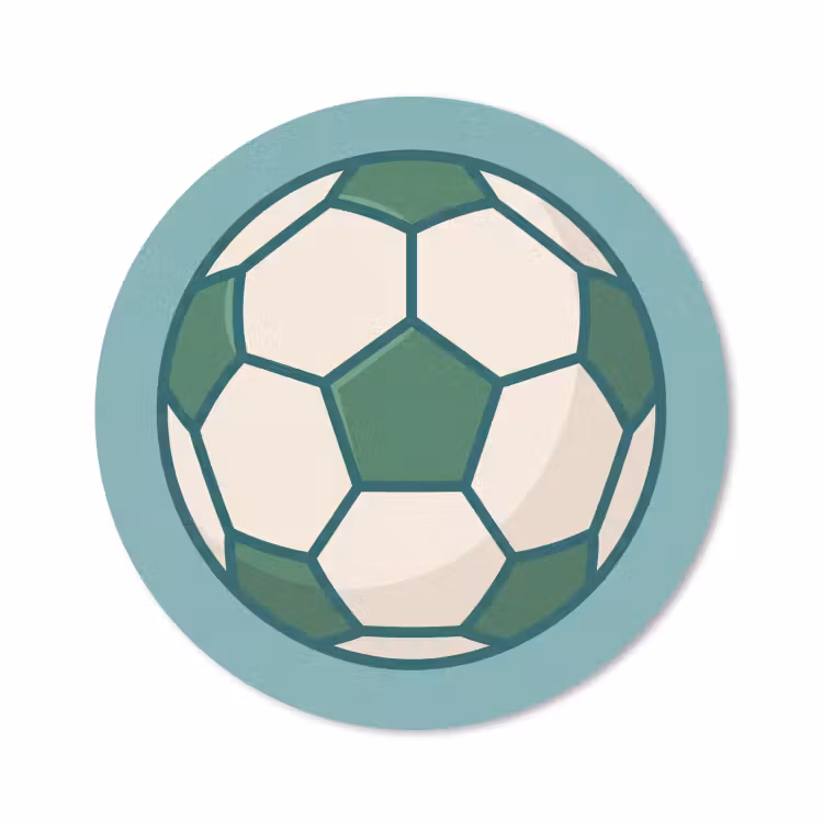 Muismat - Voetbal - Geometrisch - Sport - Illustratie - Blauwgroen — 1