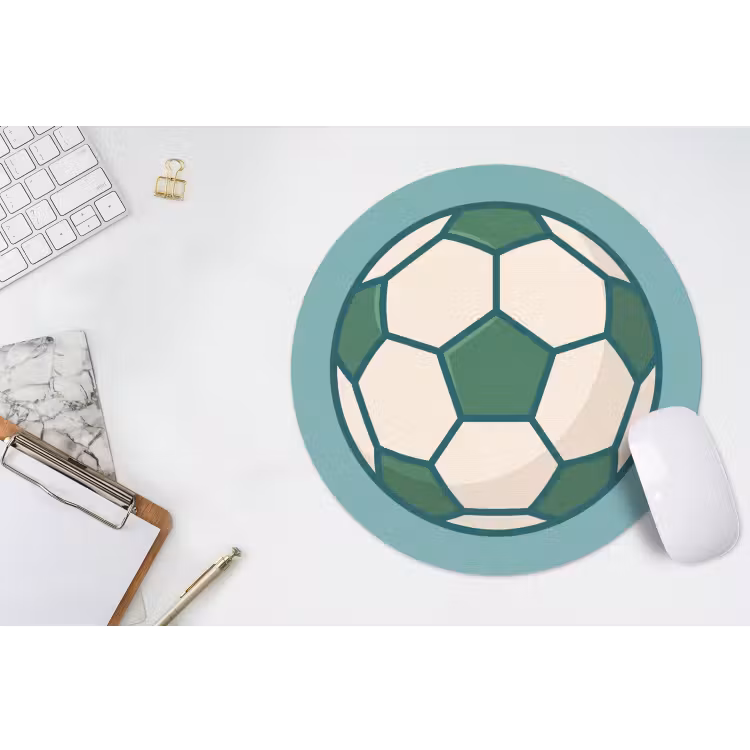 Muismat - Voetbal - Geometrisch - Sport - Illustratie - Blauwgroen — 2