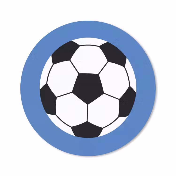 Muismat - Voetbal - Zwart-wit - Sport - Illustratie - Blauw — 1