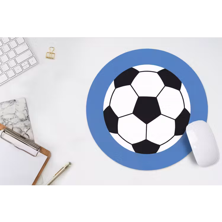 Muismat - Voetbal - Zwart-wit - Sport - Illustratie - Blauw — 2