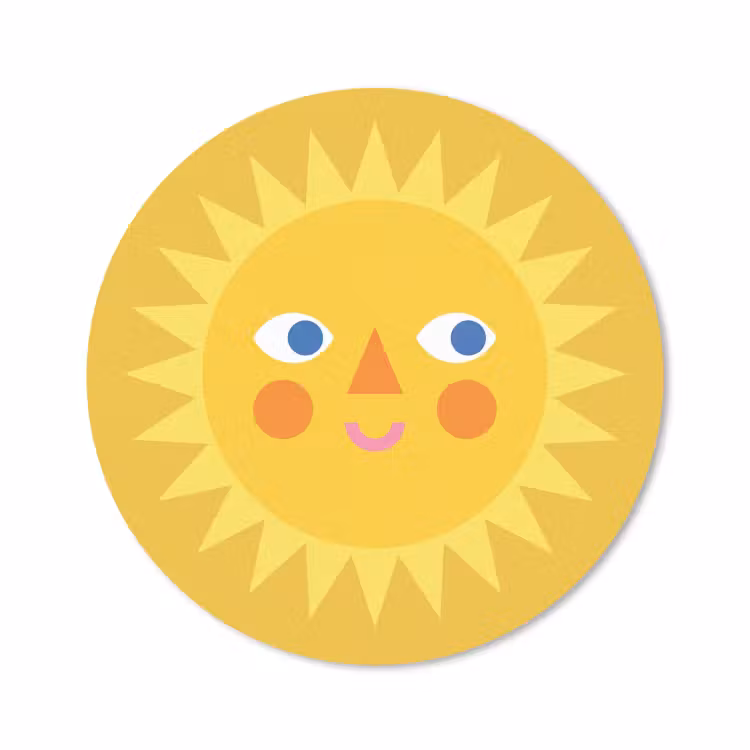 Muismat - Zon - Gezicht - Zomer - Illustratie - Geel — 1