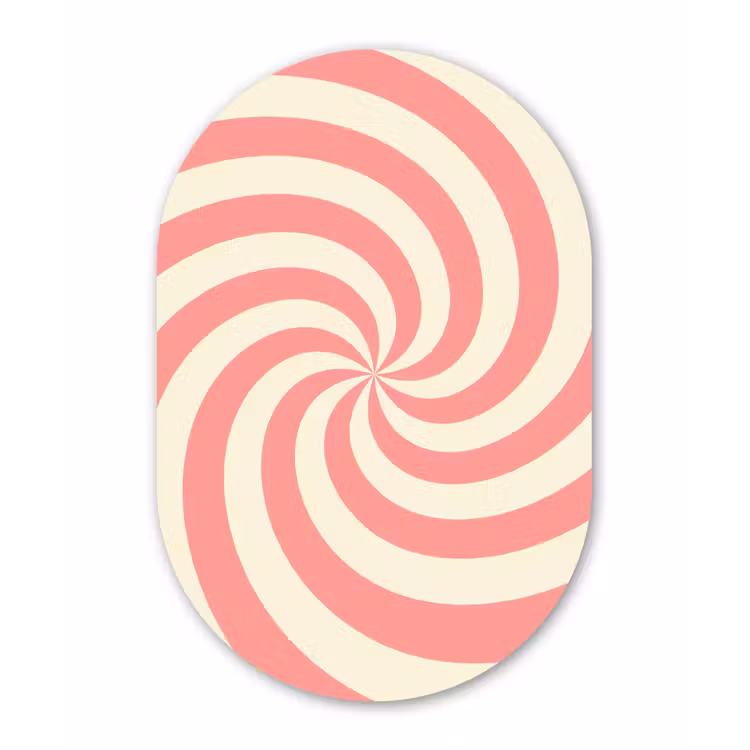 Muurovaal - Kunststof - Spiraal - Patroon - Abstract - Roze - Beige — 3
