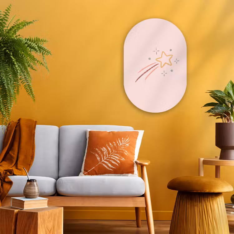 Muurovaal - Kunststof - Ster - Vallend - Illustratie - Pastel — 3