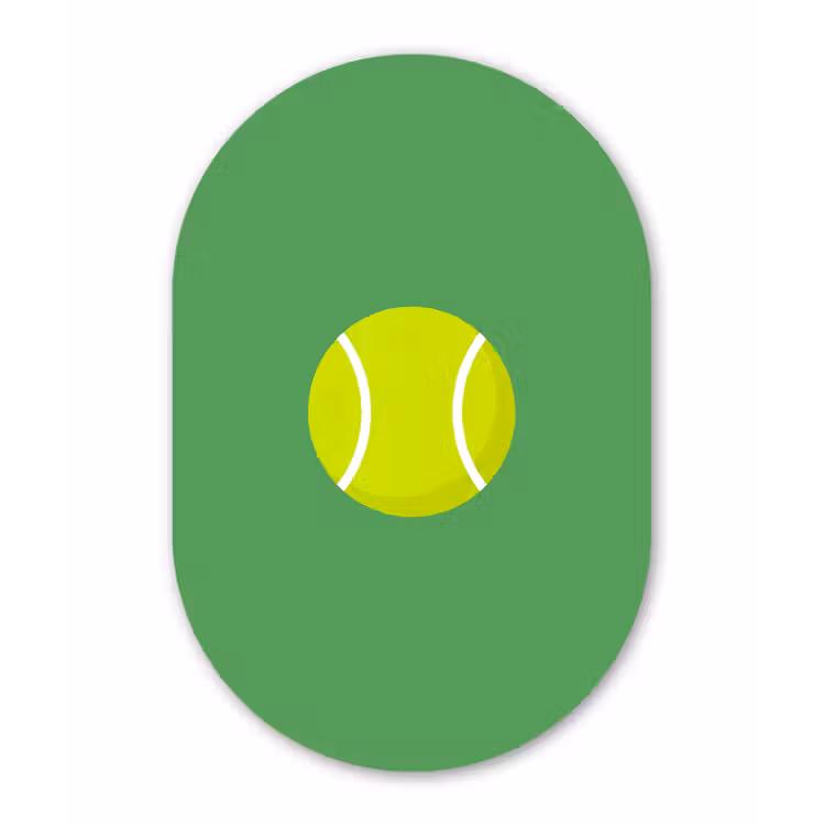 Muurovaal - Kunststof - Bal - Geel - Sport - Groen - Illustratie — 3