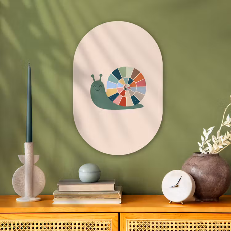 Muurovaal - Kunststof - Dieren - Slak - Kleurrijk - Illustratie — 2