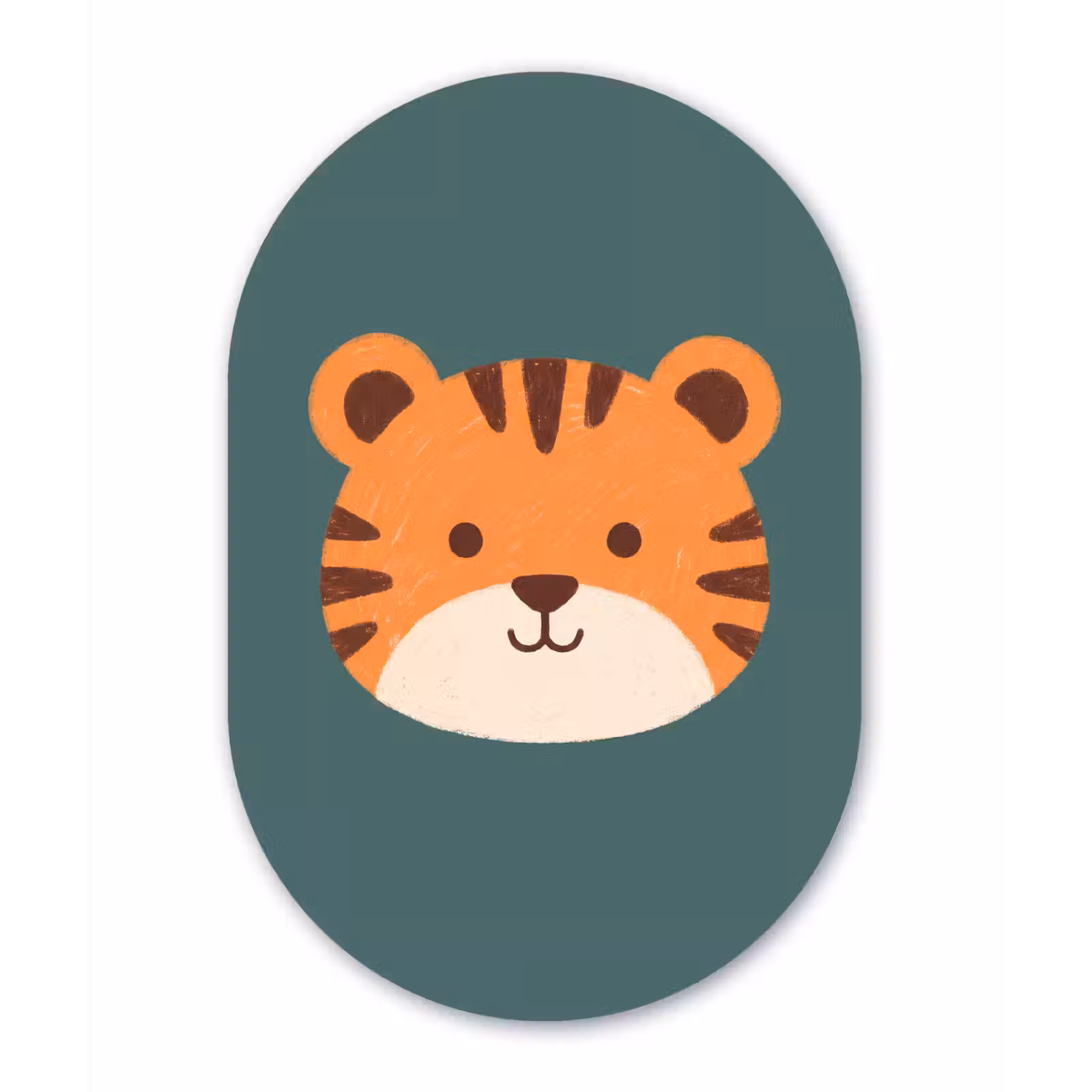 Muurovaal - Glas - Dieren - Kop - Oranje - Illustratie - Modern — 1