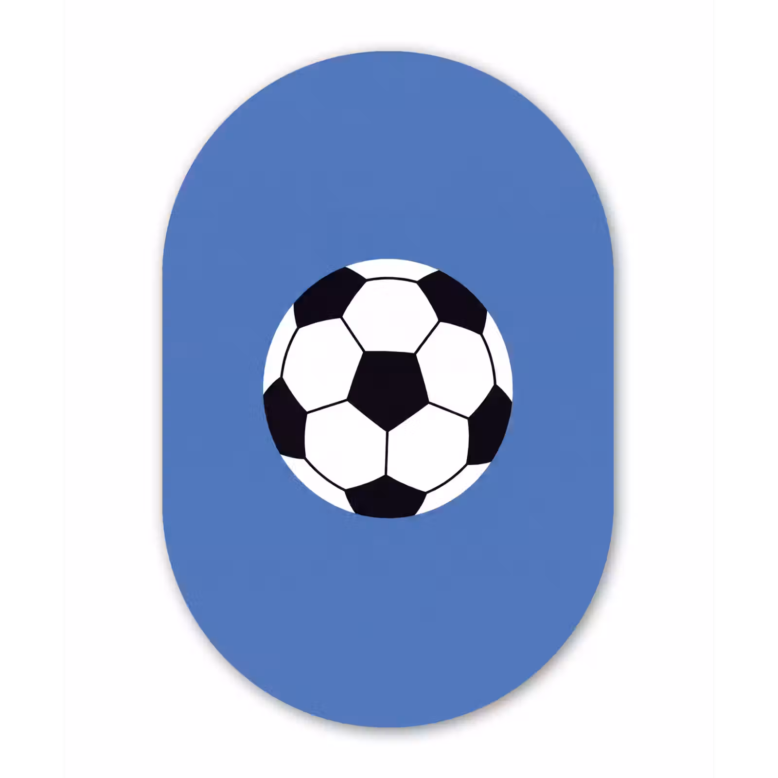 Muurovaal - Glas - Voetbal - Zwart-wit - Sport - Illustratie - Blauw — 1