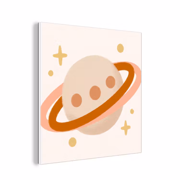 Forex - Planeet - Ringen - Ruimte - Illustratie - Beige — 1