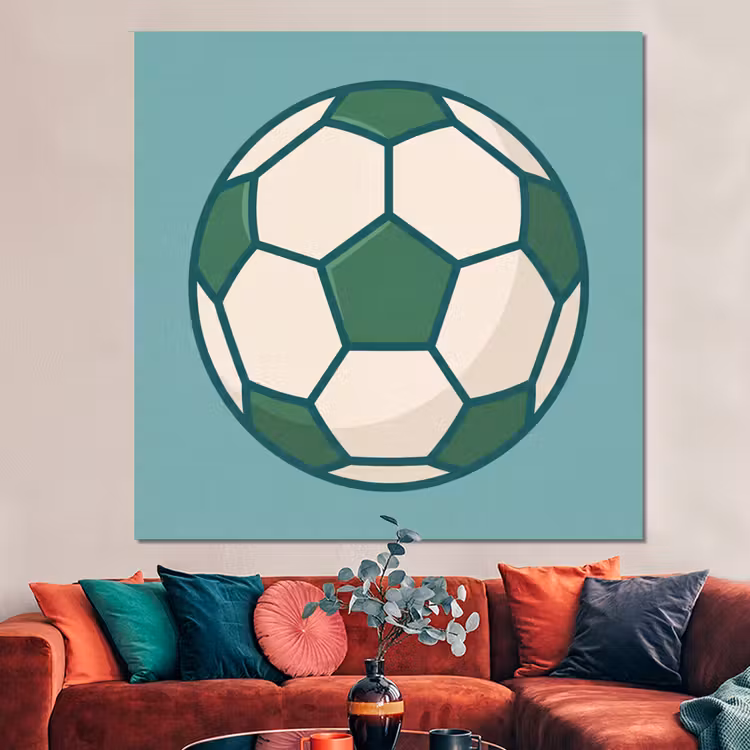 Forex - Voetbal - Geometrisch - Sport - Illustratie - Blauwgroen — 3