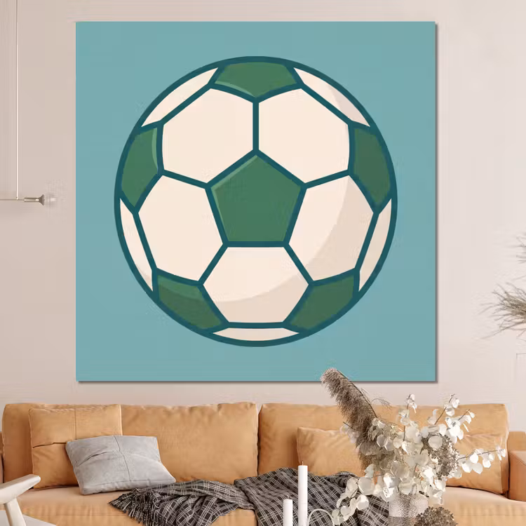 Forex - Voetbal - Geometrisch - Sport - Illustratie - Blauwgroen — 4