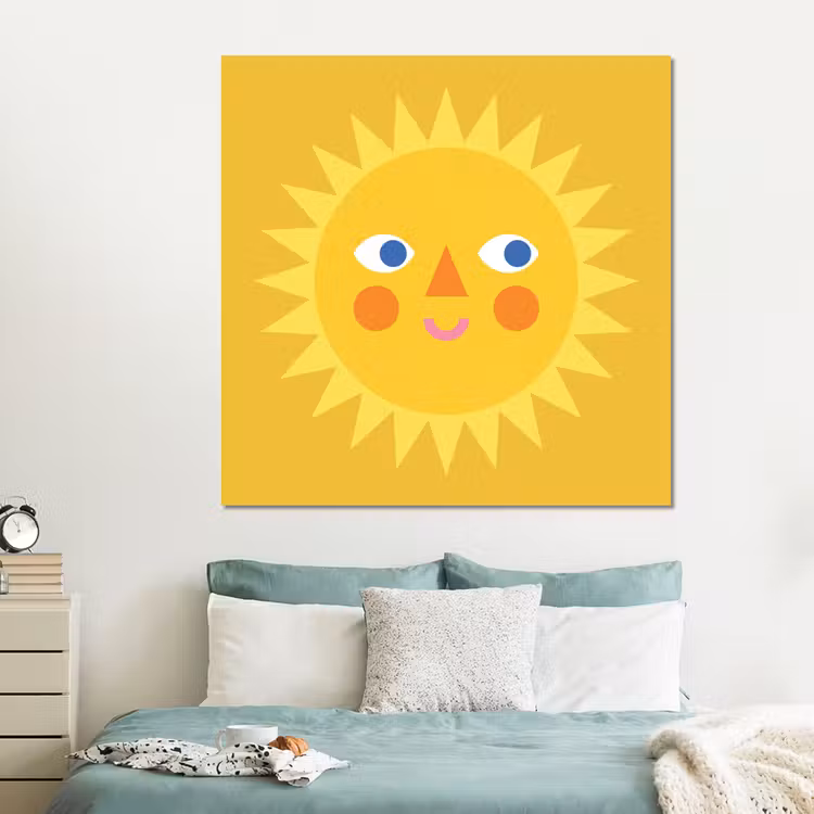 Forex - Zon - Gezicht - Zomer - Illustratie - Geel — 2