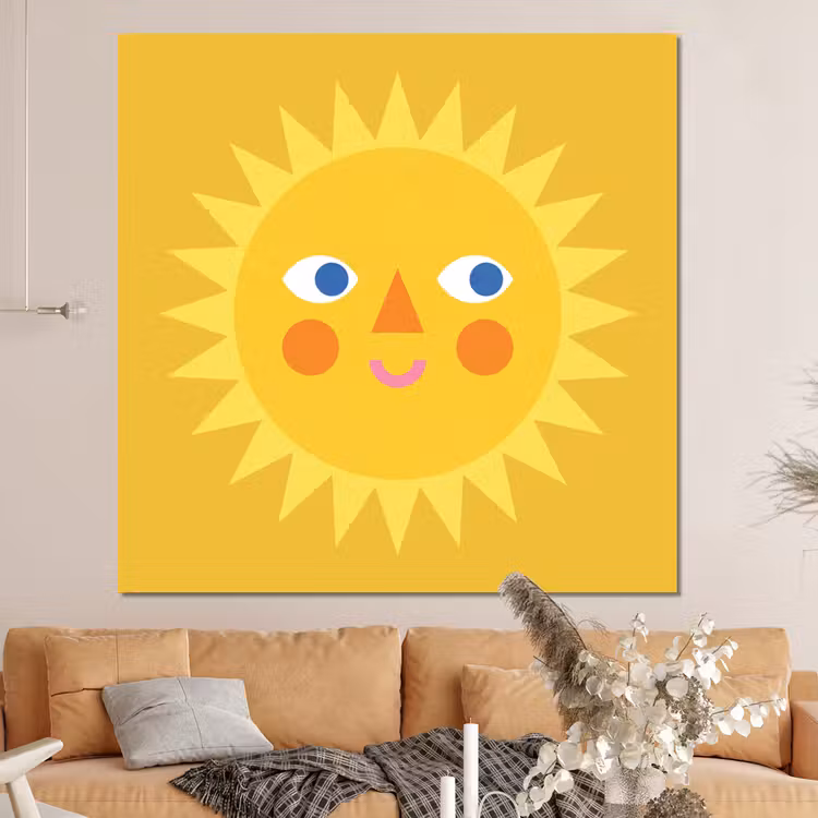 Forex - Zon - Gezicht - Zomer - Illustratie - Geel — 4