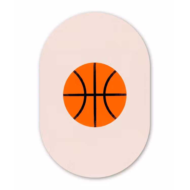 Muurovaal - Glas - Basketbal - Bal - Sport - Illustratie - Oranje — 1