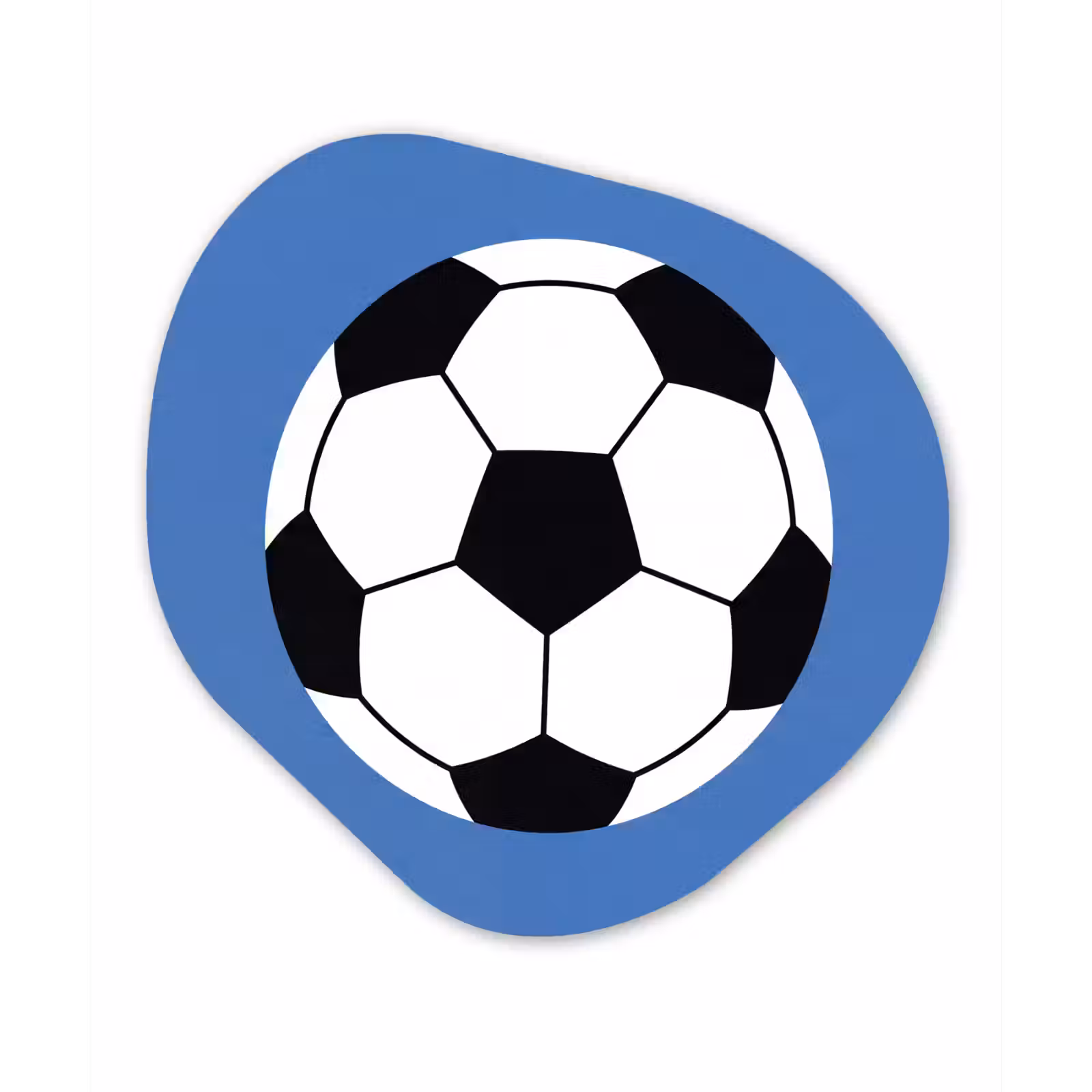 Organisch schilderij - Glas - Voetbal - Zwart-wit - Sport - Illustratie - Blauw — 1