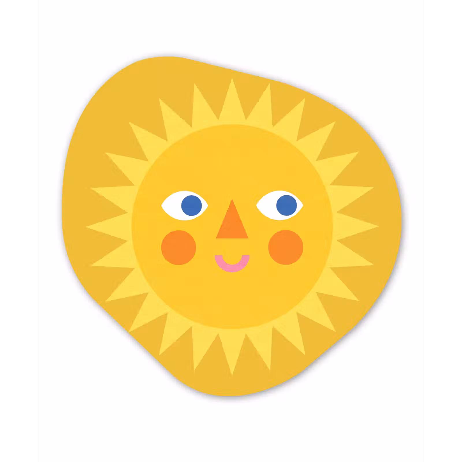 Organisch schilderij - Glas - Zon - Gezicht - Zomer - Illustratie - Geel — 1