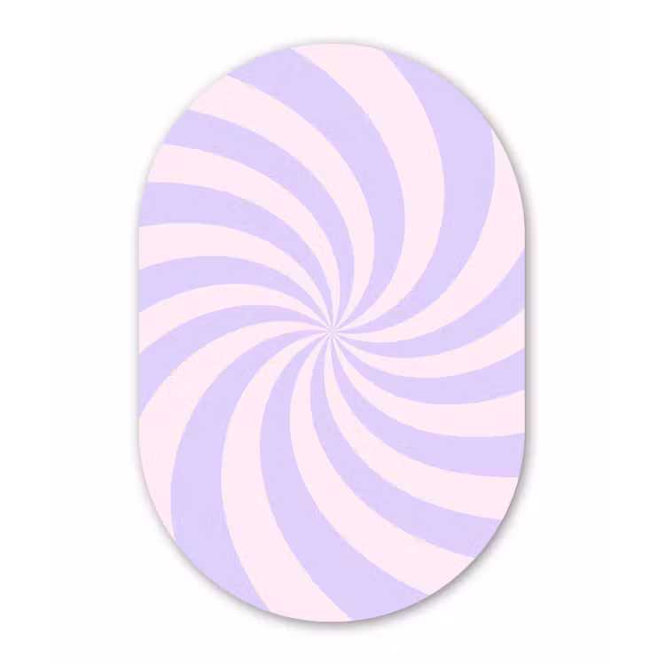 Muurovaal - Glas - Patroon - Spiraal - Abstract - Modern - Paars-Roze — 1