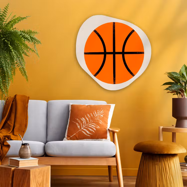 Organisch schilderij - Glas - Basketbal - Bal - Sport - Illustratie - Oranje — 3