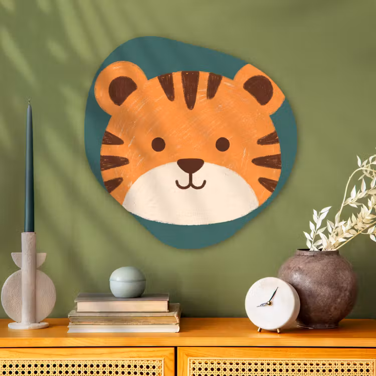 Organisch schilderij - Glas - Dieren - Kop - Oranje - Illustratie - Modern — 2
