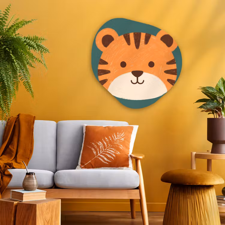 Organisch schilderij - Glas - Dieren - Kop - Oranje - Illustratie - Modern — 3