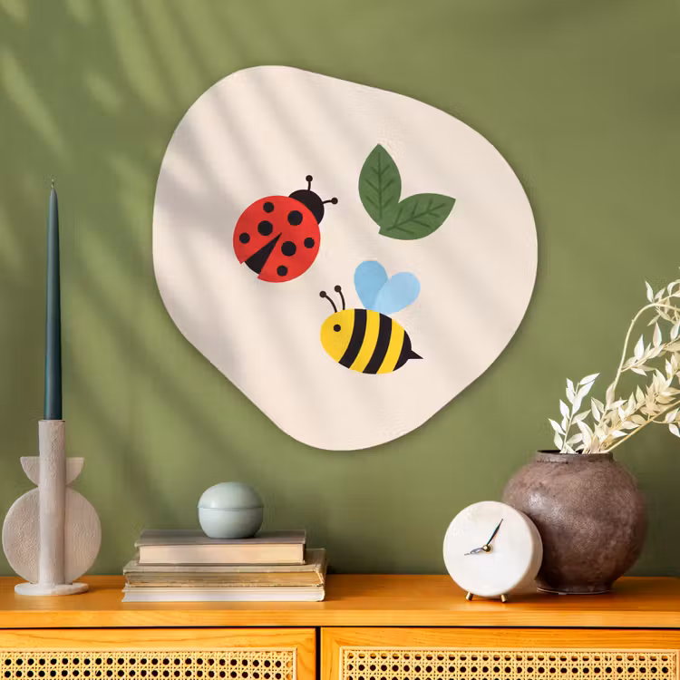 Organisch schilderij - Glas - Insect - Blad - Natuur - Speels - Illustratie — 2