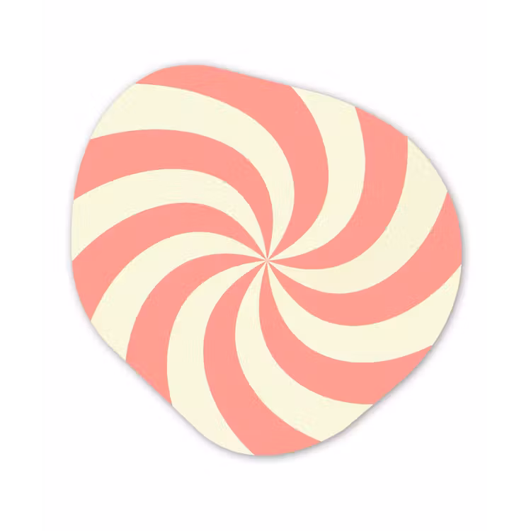 Organisch schilderij - Glas - Spiraal - Patroon - Abstract - Roze - Beige — 1