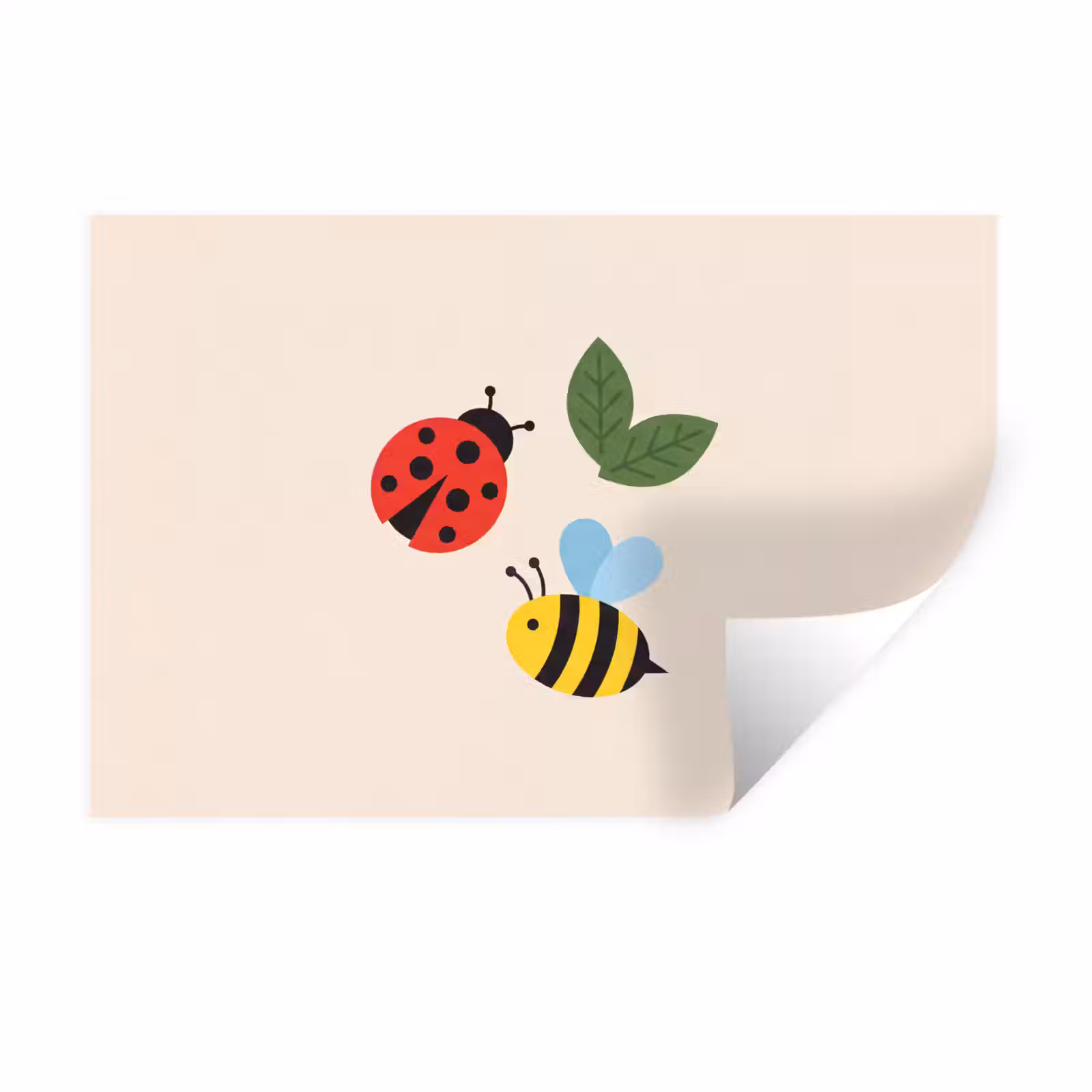 Muursticker - Insect - Blad - Natuur - Speels - Illustratie — 1