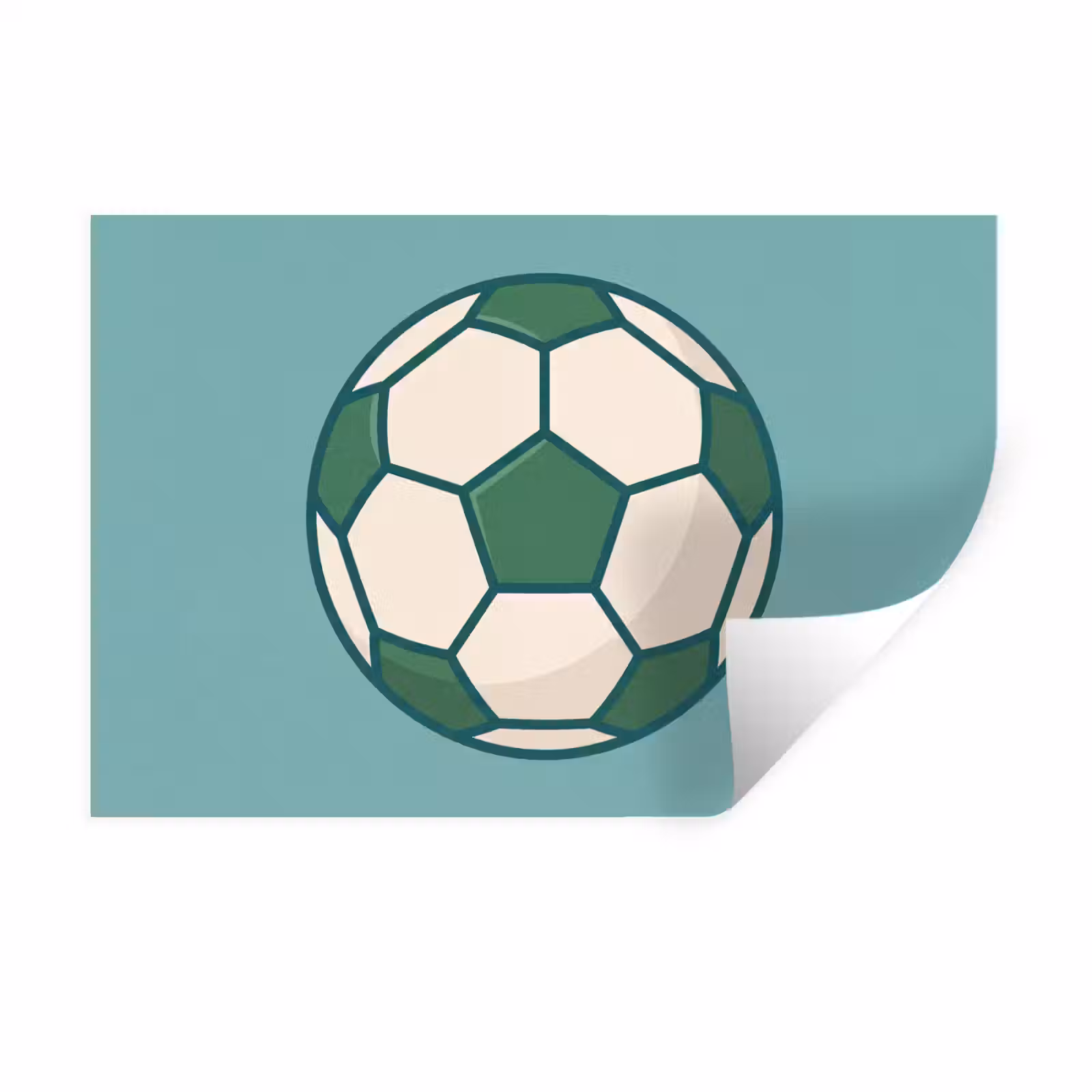 Muursticker - Voetbal - Geometrisch - Sport - Illustratie - Blauwgroen — 1