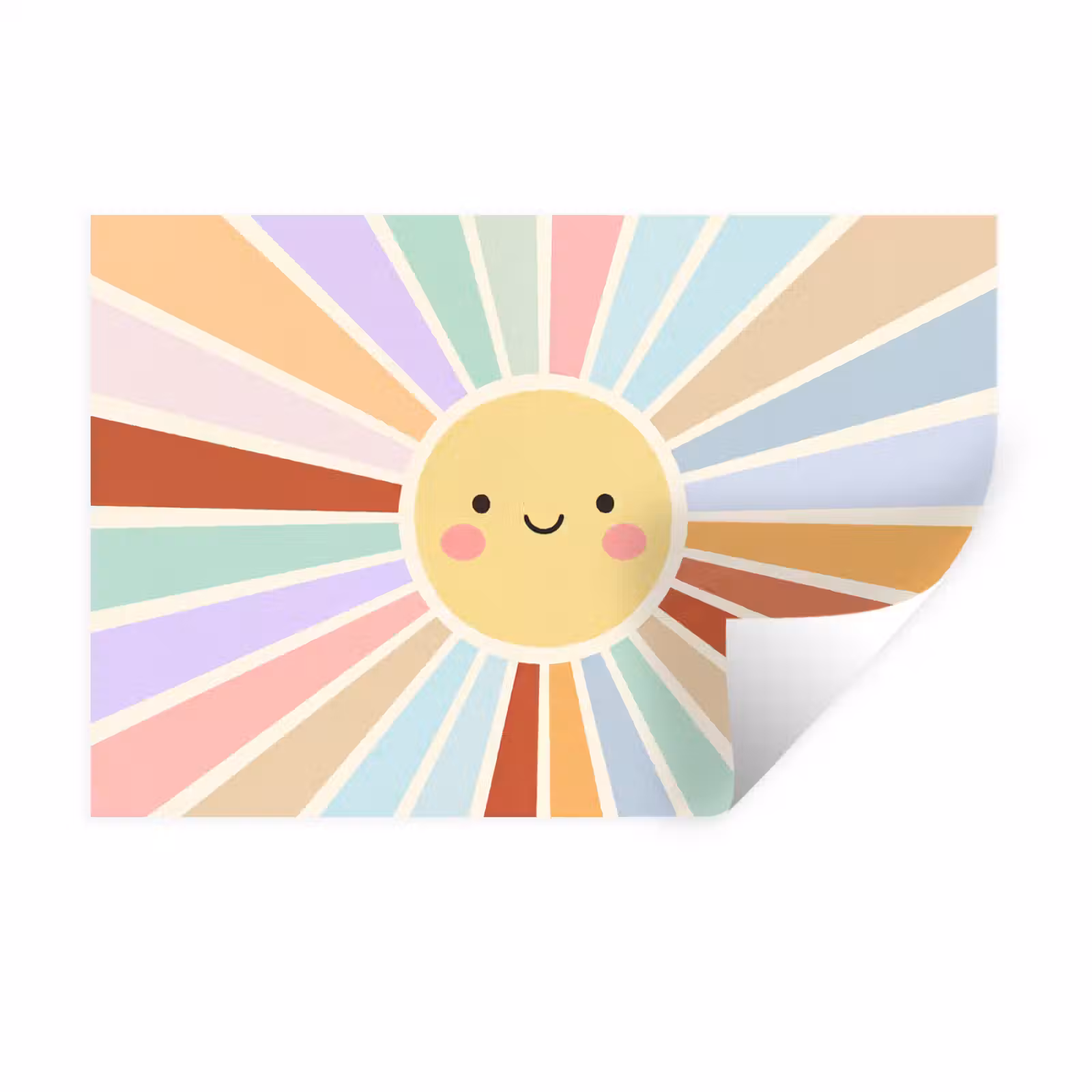 Muursticker - Zon - Stralen - Vrolijk - Kleurrijk - Abstract — 1