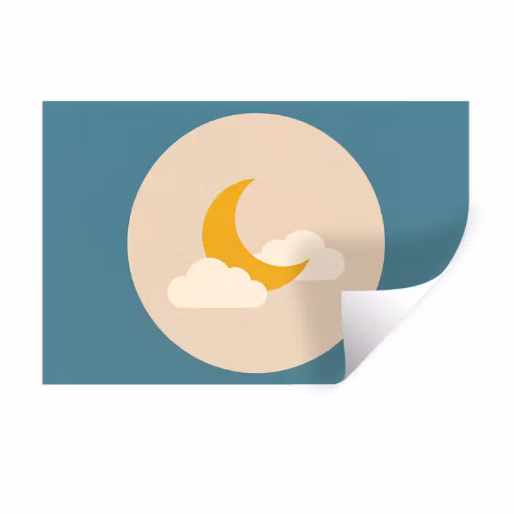 Muursticker - Maan - Wolken - Natuur - Abstract - Geel — 1