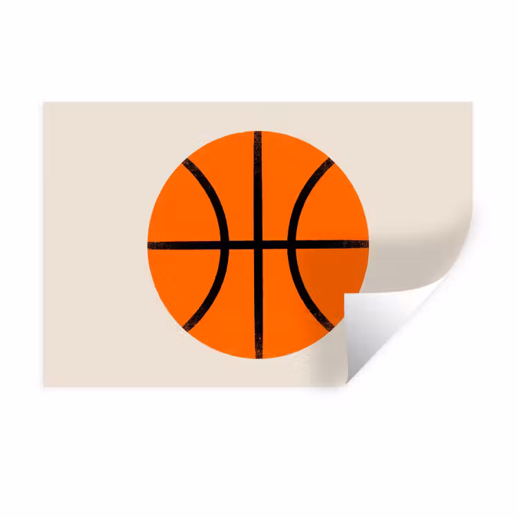 Muursticker - Basketbal - Bal - Sport - Illustratie - Oranje — 1