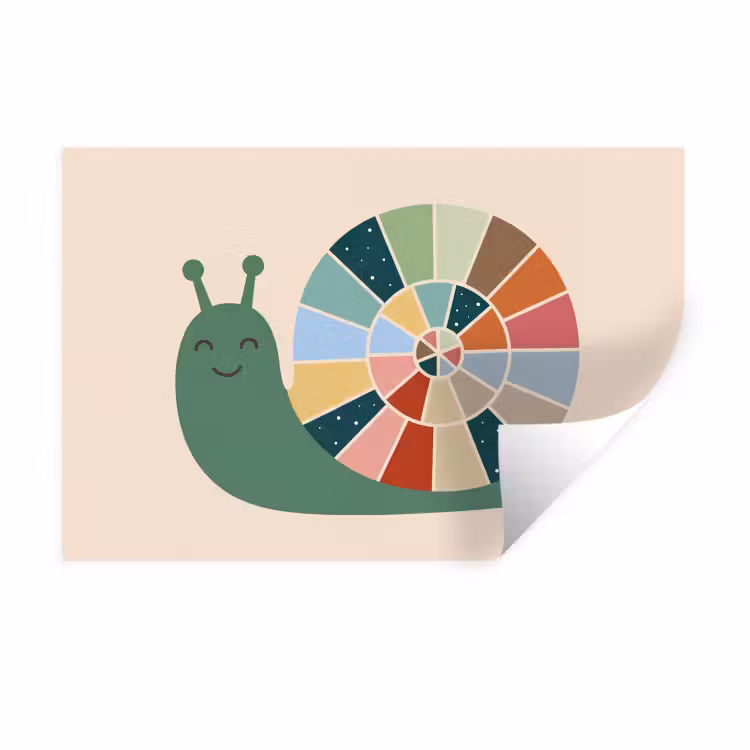 Muursticker - Dieren - Slak - Kleurrijk - Illustratie — 1