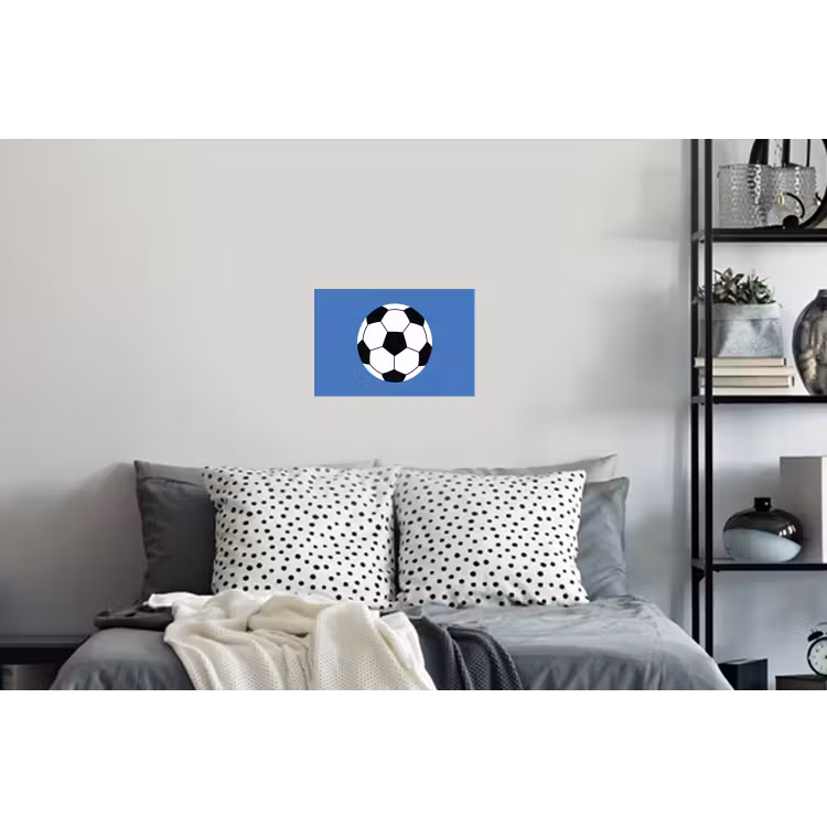 Muursticker - Voetbal - Zwart-wit - Sport - Illustratie - Blauw — 5