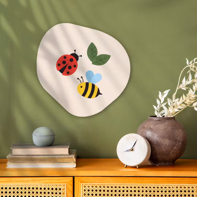 Organisch schilderij - Forex - Insect - Blad - Natuur - Speels - Illustratie — 2