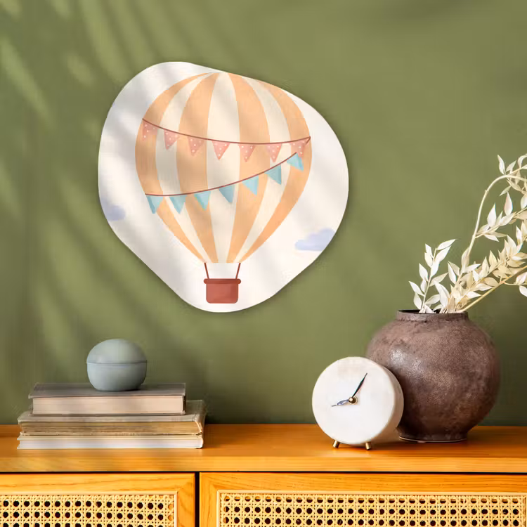 Organisch schilderij - Forex - Luchtballon - Wolken - Illustratie - Zacht - Kinderkamer — 2