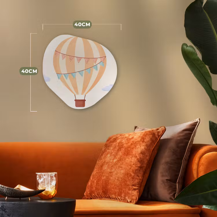 Organisch schilderij - Forex - Luchtballon - Wolken - Illustratie - Zacht - Kinderkamer — 4