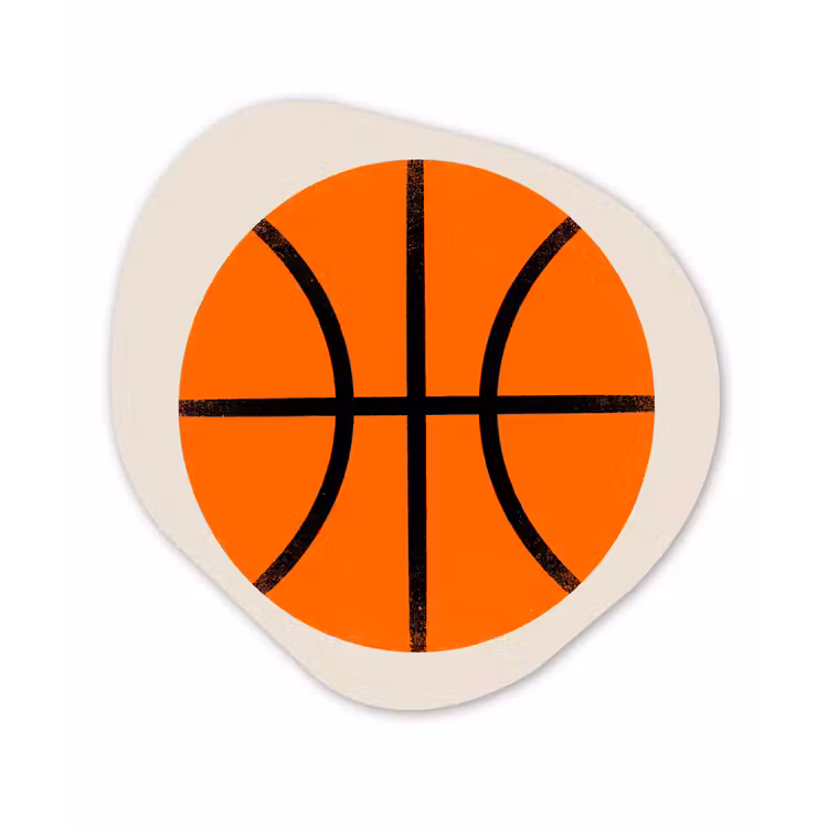 Organische schilderij - Aluminium - Basketbal - Bal - Sport - Illustratie - Oranje — 1