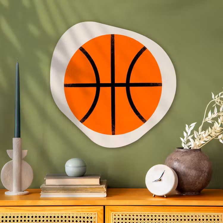 Organische schilderij - Aluminium - Basketbal - Bal - Sport - Illustratie - Oranje — 2