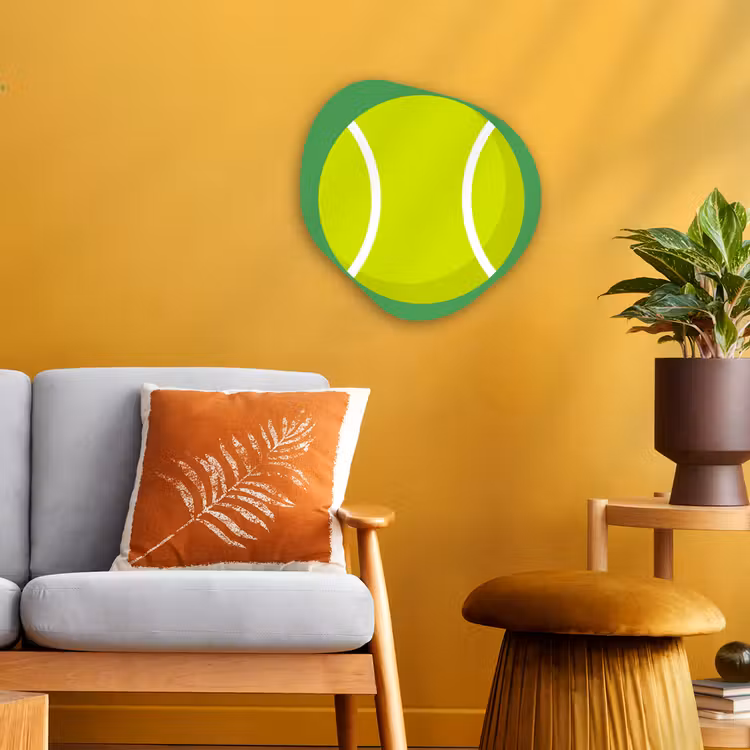 Organisch schilderij - Forex - Bal - Geel - Sport - Groen - Illustratie — 3