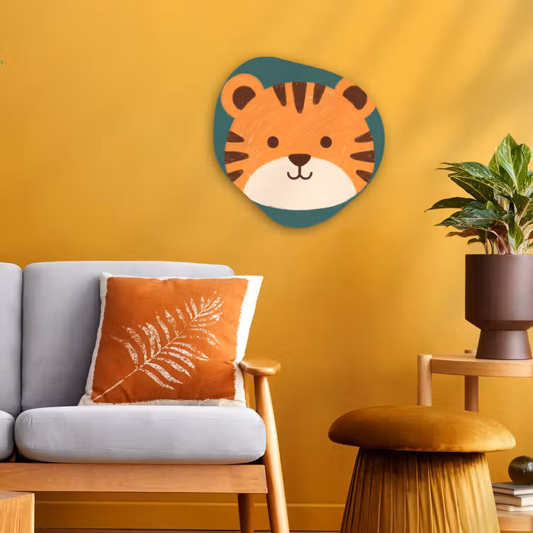 Organisch schilderij - Forex - Dieren - Kop - Oranje - Illustratie - Modern — 3