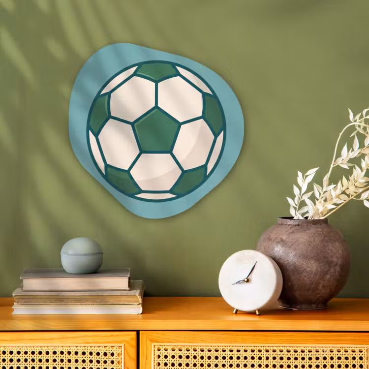 Organisch schilderij - Forex - Voetbal - Geometrisch - Sport - Illustratie - Blauwgroen — 2