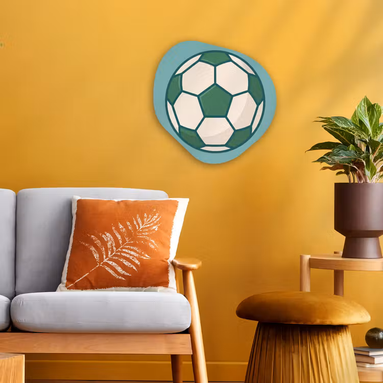Organisch schilderij - Forex - Voetbal - Geometrisch - Sport - Illustratie - Blauwgroen — 3