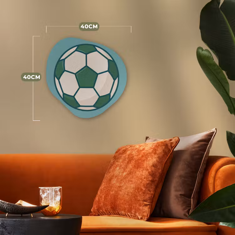 Organisch schilderij - Forex - Voetbal - Geometrisch - Sport - Illustratie - Blauwgroen — 4
