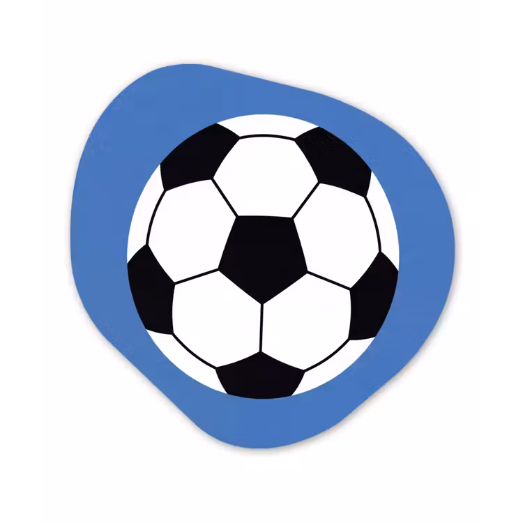 Organisch schilderij - Forex - Voetbal - Zwart-wit - Sport - Illustratie - Blauw — 1